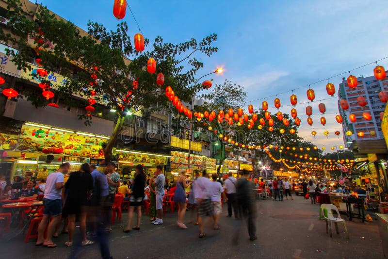 Jalan Alor en Kuala Lumpur, Malaisie photos stock