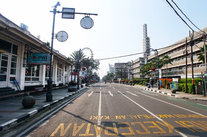 Jalan Asia Afrika in Bandung, Indonesia Stock Image - Image of culture