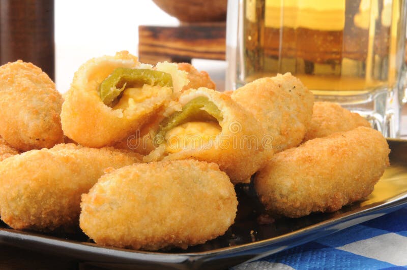 Jalapeno Cheese Sticks and Beer Stock Photo Image of snack, closeup