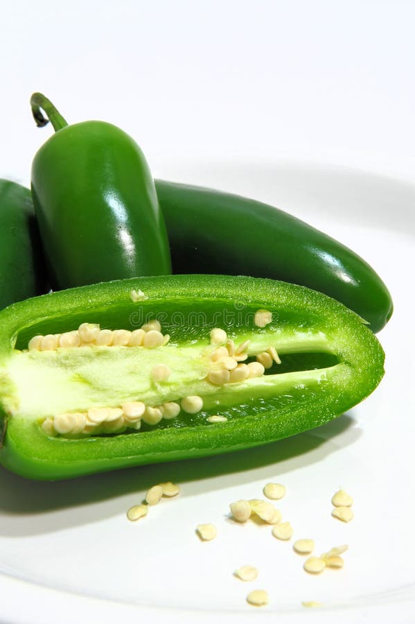 Jalapeno Pepper and Seeds stock image. Image of green 7306699