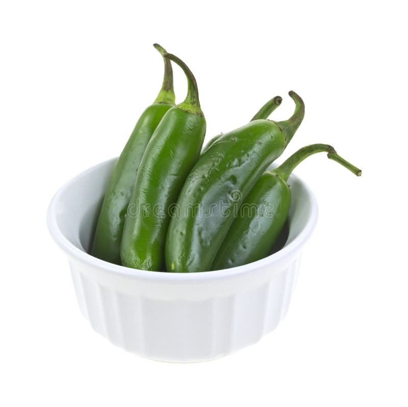 Jalapeno Peppers in Small White Dish Stock Photo Image of ripe, dish