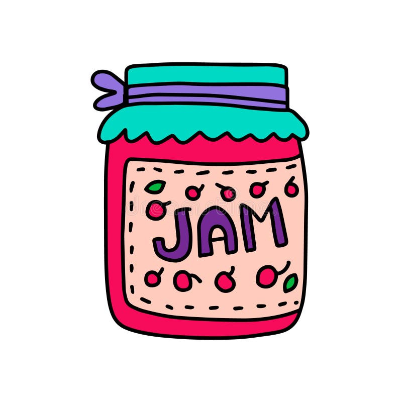 Sticker Of A Cartoon Cherry Jam Stock Vector - Illustration of clipart