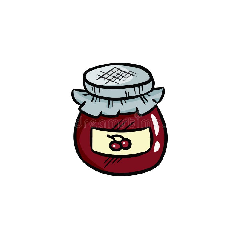 Jam Jar Icon. Cute Colorful Vector Illustration Stock Vector