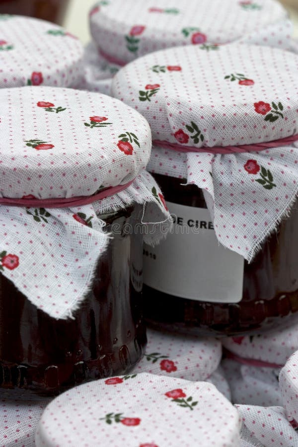 Fresh Made Jam Jars Made Tower Stock Image Image of dessert, sale
