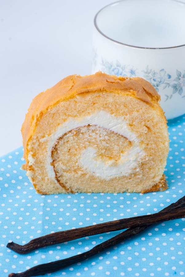 Jam roll cake stock image. Image of icing, dessert, fresh 36060129