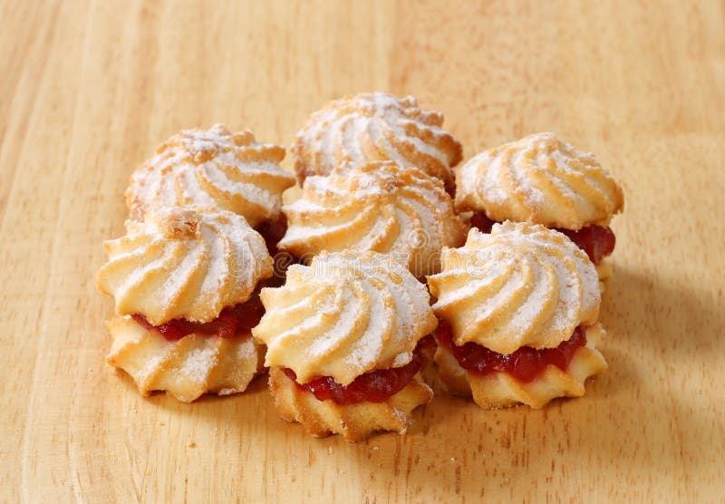Jam sandwich cookies stock photo. Image of closeup, butter 21895512