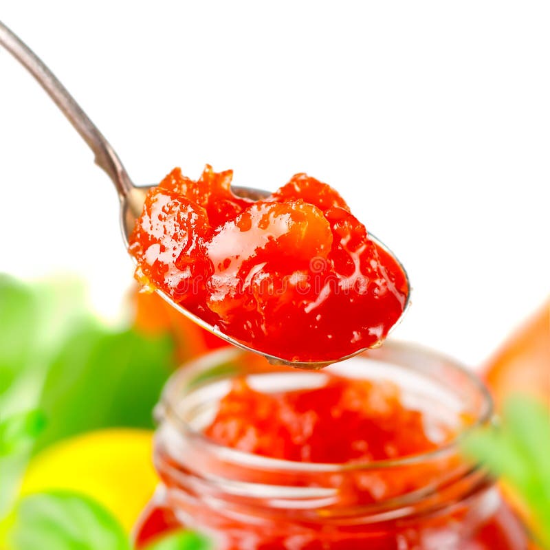 Jam and spoon stock photo. Image of autumn, pumpkin, metal 2898612