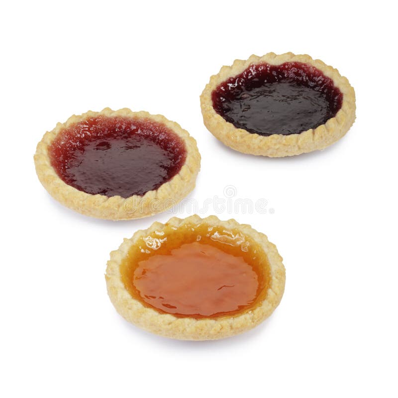 Jam tarts. stock photo. Image of three, cutout, tart 24495378