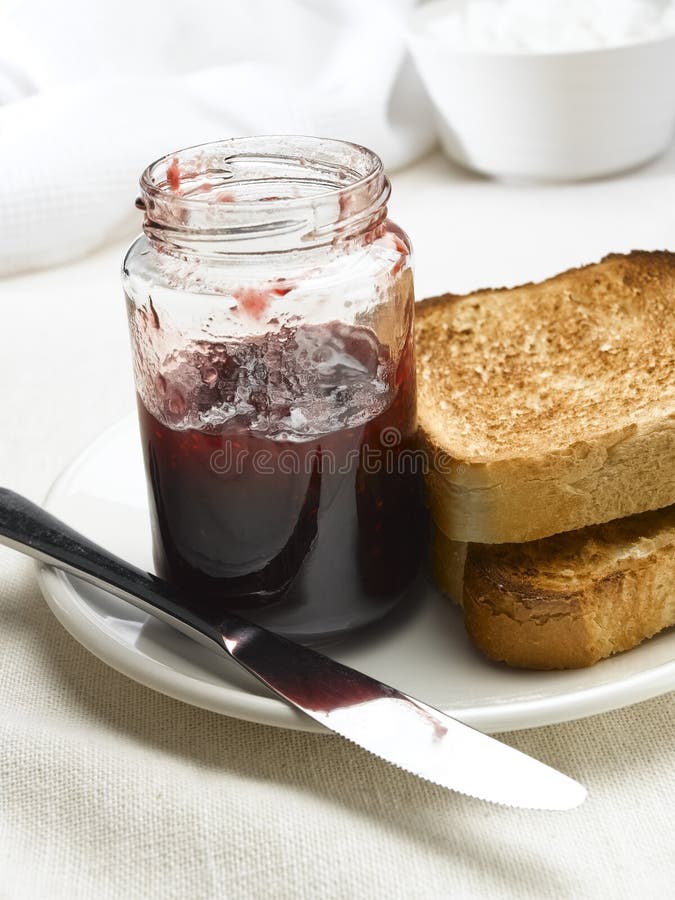 Jam and toast royalty free stock photo