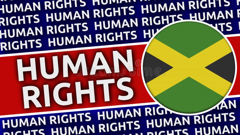 Jamaica Circular Flag With Human Rights Titles Stock Illustration Illustration Of