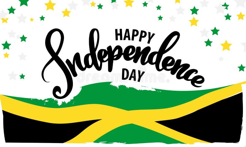 Jamaica Happy Independence Day Greeting Card, Banner, Vector ...