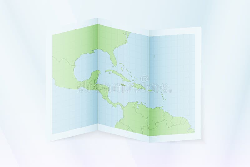 Jamaica Map, Folded Paper with Jamaica Map Stock Vector Illustration