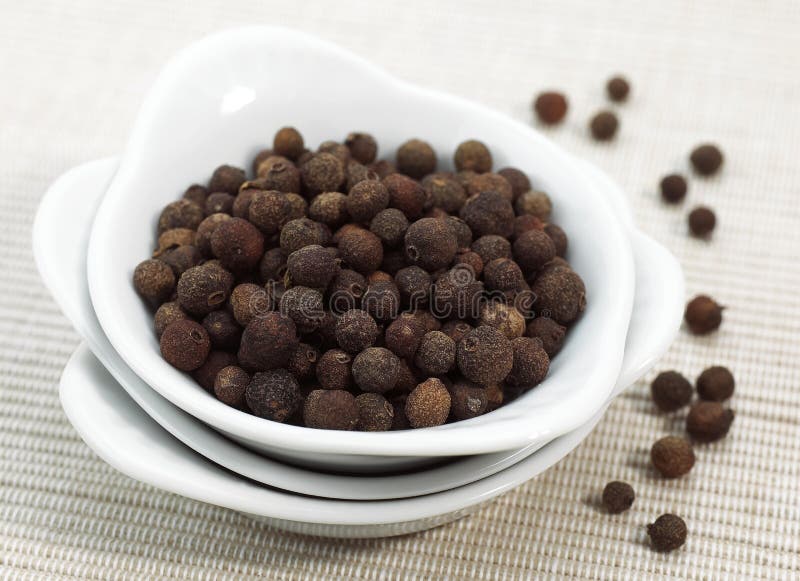 Jamaica Pepper, Peper Nigrum Against White Background Stock Image