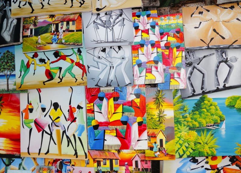 Colorful Caribbean Jamaican Art Editorial Image Image of collage