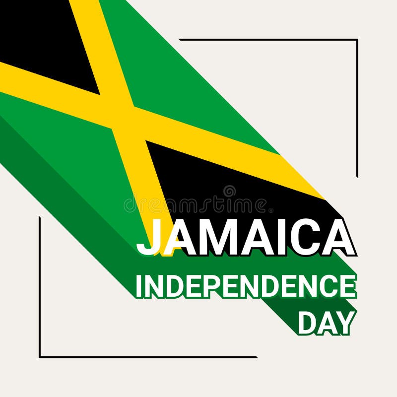 Jamaïca-de Groetkaart van de Onafhankelijkheidsdag met Vlag van Jamaïca vector illustratie Jamaïca-de Groetkaart van de Onafhankelijkheidsdag met Vlag van Jamaïca vector illustratie