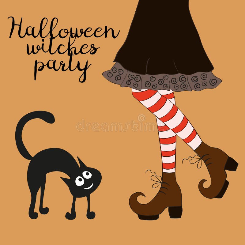 Jambes de sorcière de bande dessinée de Halloween illustration libre de droits Jambes de sorcière de bande dessinée de Halloween illustration libre de droits
