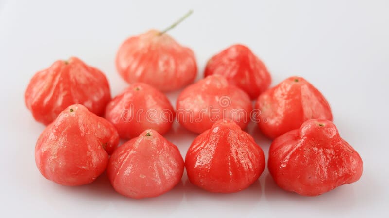 Jambu Air or Red Rose Apple on White Table