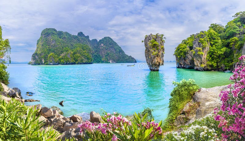 James Bond Island på den Phang Nga fjärden, Thailand