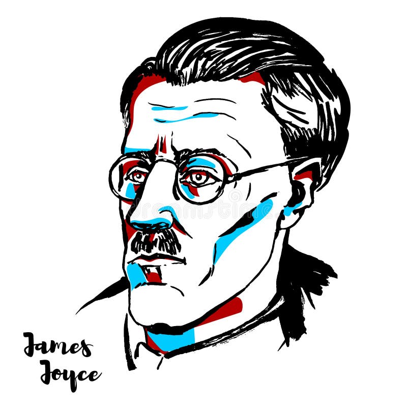 James Joyce Portrait foto editorial. Ilustración de herencia ...