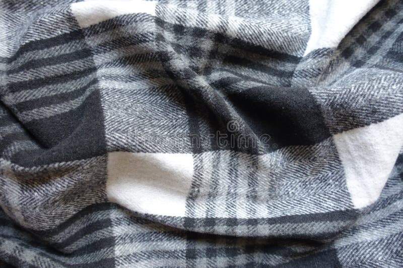 Jammed black and white checkered flannel fabric royalty free stock photography