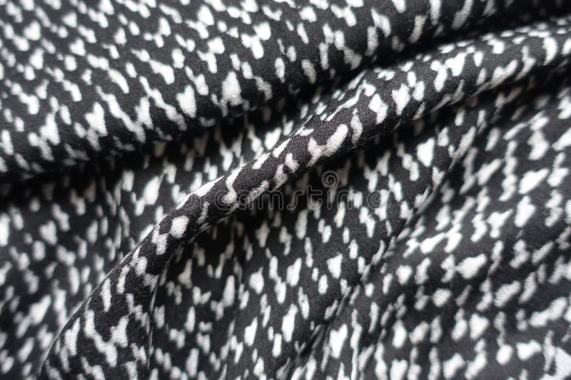 Jammed black and white rayon fabric royalty free stock image