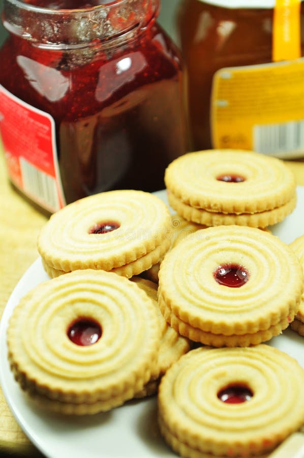 Strawberry Jam Ring Biscuit Stock Photo Image of bakery, cookie 51041318