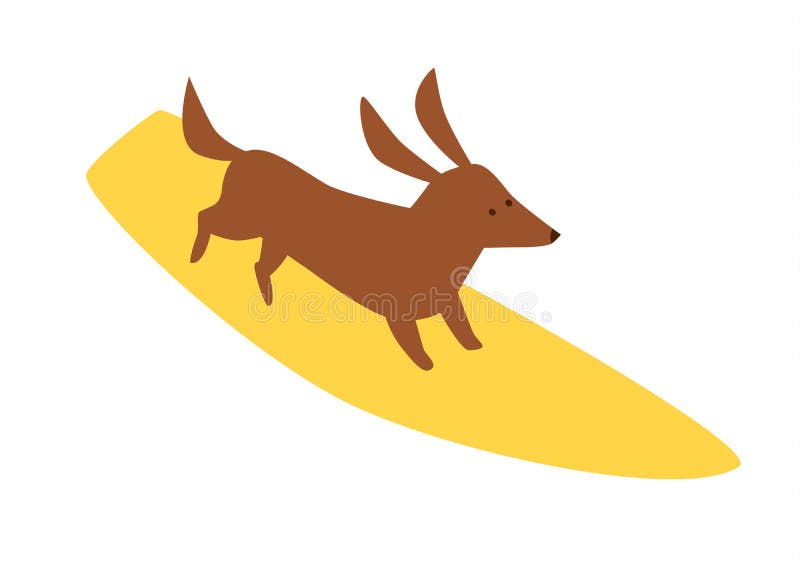 Jamników psi surfingowowie, wektorowe kreskówek ilustracje ilustracja wektor