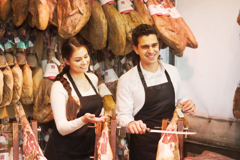 Jamon del negozio immagini stock libere da diritti Jamon del negozio immagini stock libere da diritti