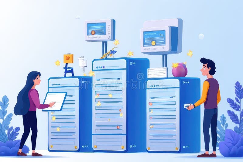 Jamstack Hosting Platform Overview stock illustration