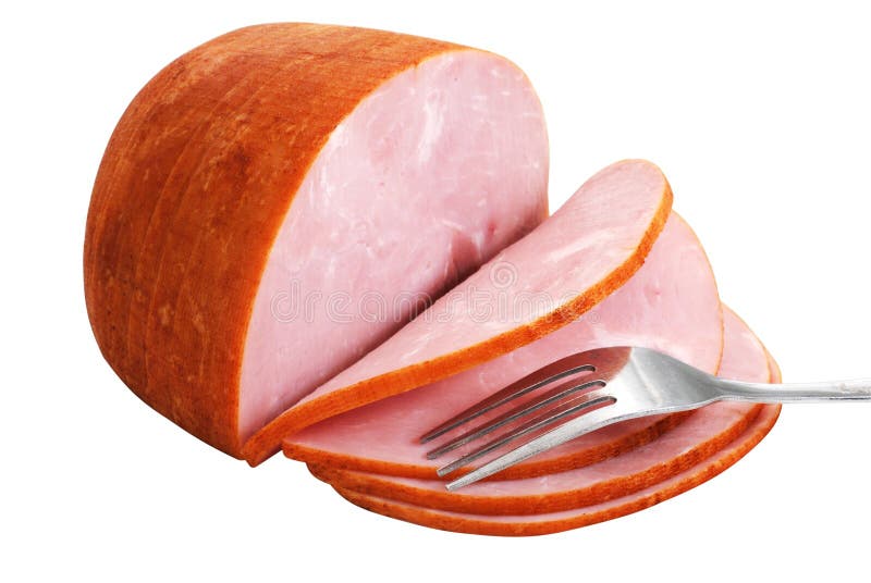 Jamón rebanado aislado Jamón rebanado aislado