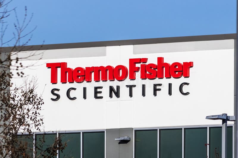 Thermo Fisher Scientific Sign at the Biotechnology Product Development