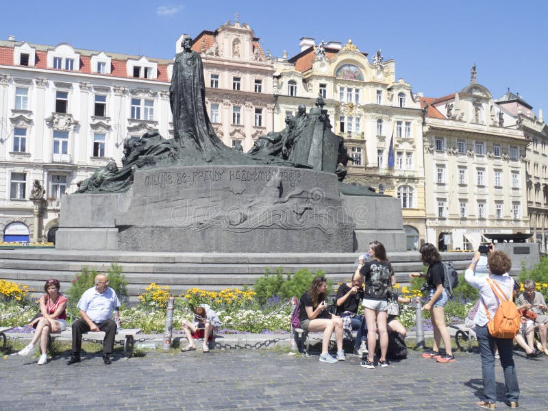 Jan Hus Monument, Praga fotografia stock libera da diritti Jan Hus Monument, Praga fotografia stock libera da diritti