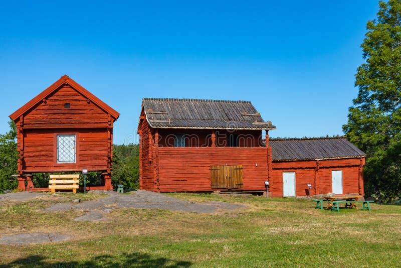 Jan Karlsgarden open air museum at Aland islands, Finland. The museum was founded in 1930s. Ethnographic park royalty free stock photography Jan Karlsgarden open air museum at Aland islands, Finland. The museum was founded in 1930s. Ethnographic park royalty free stock photography