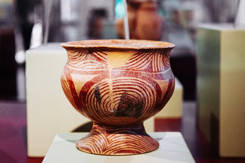 Ancient pottery and prehistory ceramic ware in Ban Chiang Museum, Udon Thani - Thailand