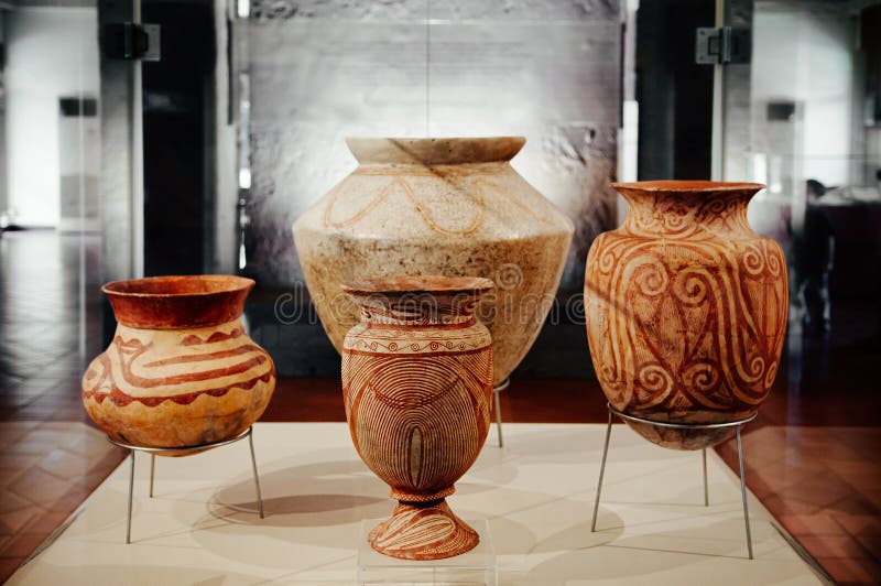 Ancient pottery and prehistory ceramic ware in Ban Chiang Museum, Udon Thani - Thailand