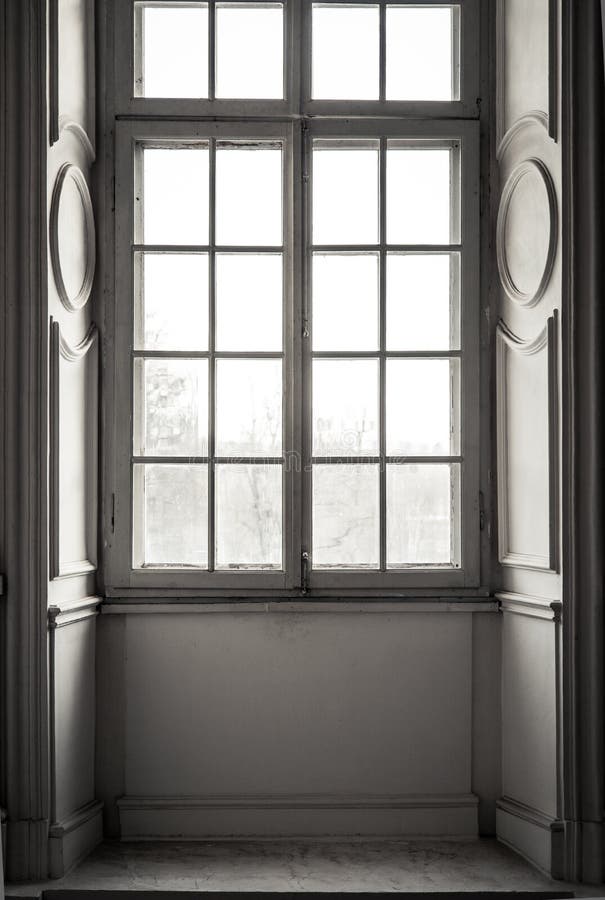 Window in a white frame. Window in a white frame