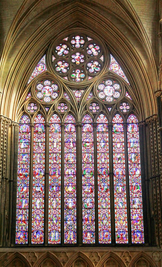 Janela de Lincoln Cathedral Great East fotos de stock Janela de Lincoln Cathedral Great East fotos de stock