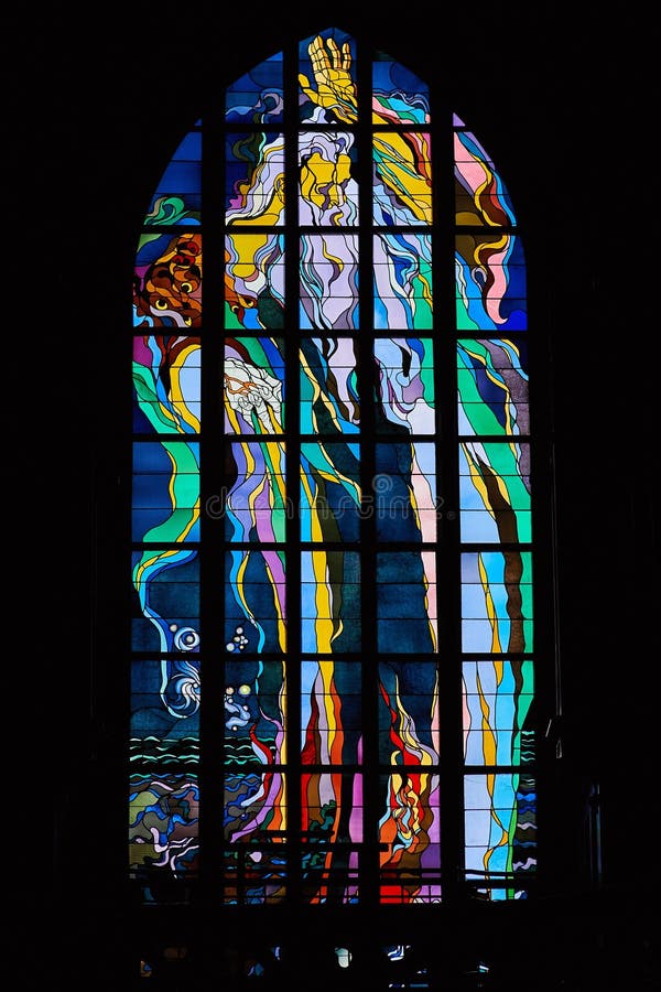 Janela de vidro colorido do ` s de Stanislaw Wyspianski foto de stock Janela de vidro colorido do ` s de Stanislaw Wyspianski foto de stock