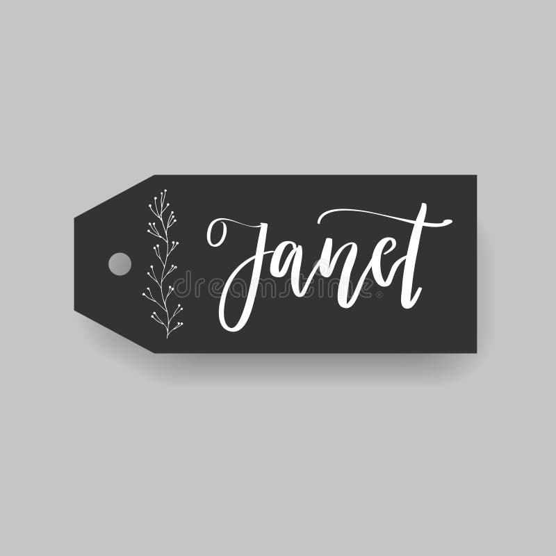 Janet - female first name on a tag royalty free illustration Janet - female first name on a tag royalty free illustration