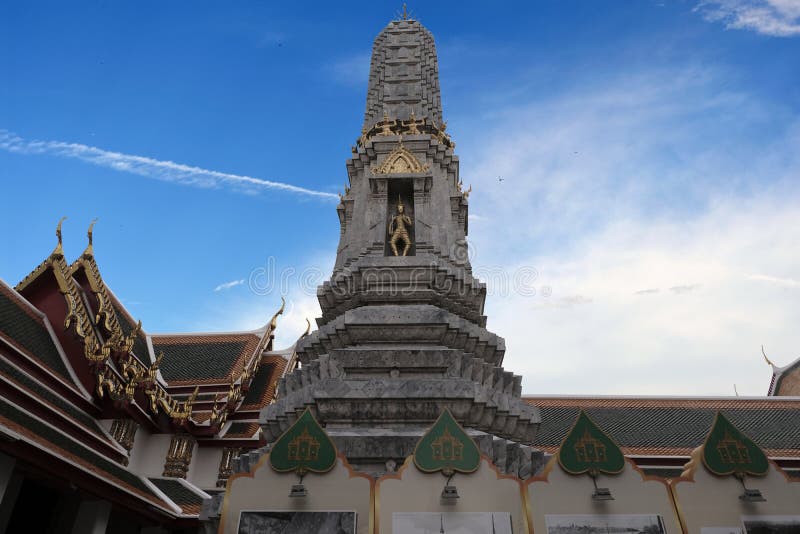 2 Januari 2019 BANGKOK THAILAND: Sluit omhoog van ingewikkelde stupa in Wat Pho-tempel, Grote pagode in Wat Phra Chettuphon Wimon royalty-vrije stock fotografie 2 Januari 2019 BANGKOK THAILAND: Sluit omhoog van ingewikkelde stupa in Wat Pho-tempel, Grote pagode in Wat Phra Chettuphon Wimon royalty-vrije stock fotografie