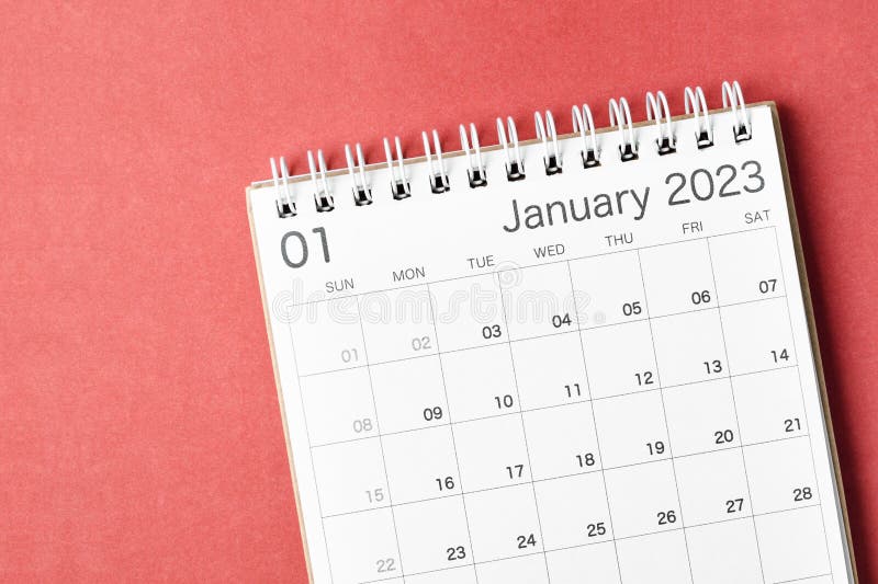 A January 2023 Calendar Desk for the Organizer To Plan and Reminder
