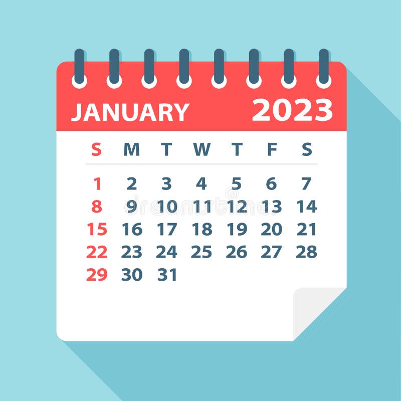 January 2023 Calendar Leaf Vector Illustration Stock Illustration