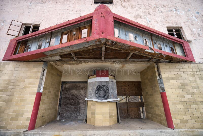 Abandoned theater building in Texas royalty free stock photography Abandoned theater building in Texas royalty free stock photography