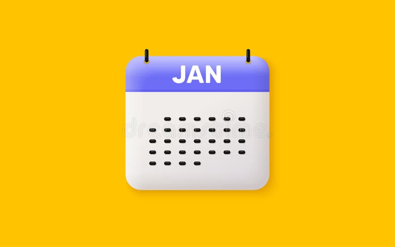 January Month Icon Event Schedule Jan Date Calendar Date 3d Icon