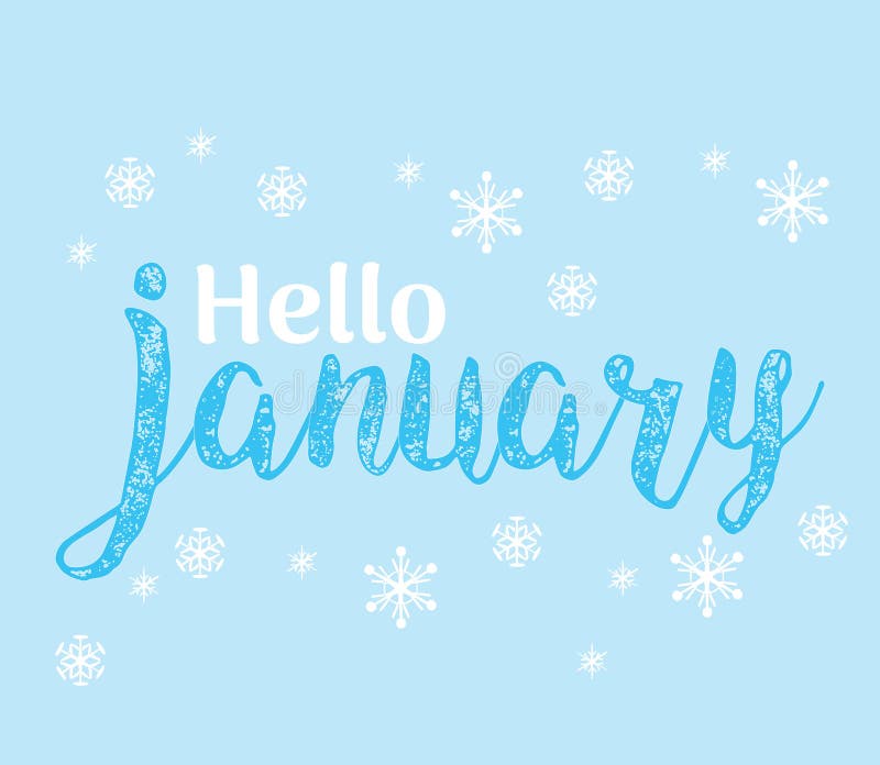 January Sign or Banner with Colorful Brush Stroke Design on Whit Stock ...