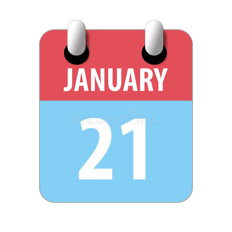 January 21st. Day 21of Month, Calendar on Wooden Background. Winter