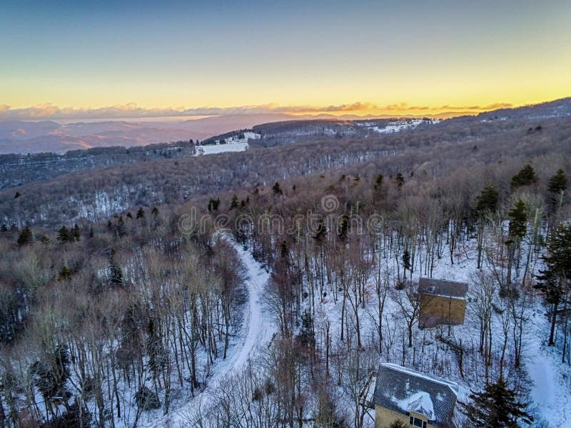 January Winter Scenes from Banner Elk North Carolina Stock Photo