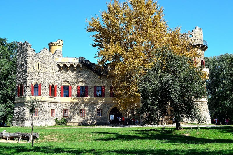 Januv hrad, a romantic ruin from the beginning of the 19th century, Lednice chateau park, South Moravia, Czech Republic stock images Januv hrad, a romantic ruin from the beginning of the 19th century, Lednice chateau park, South Moravia, Czech Republic stock images