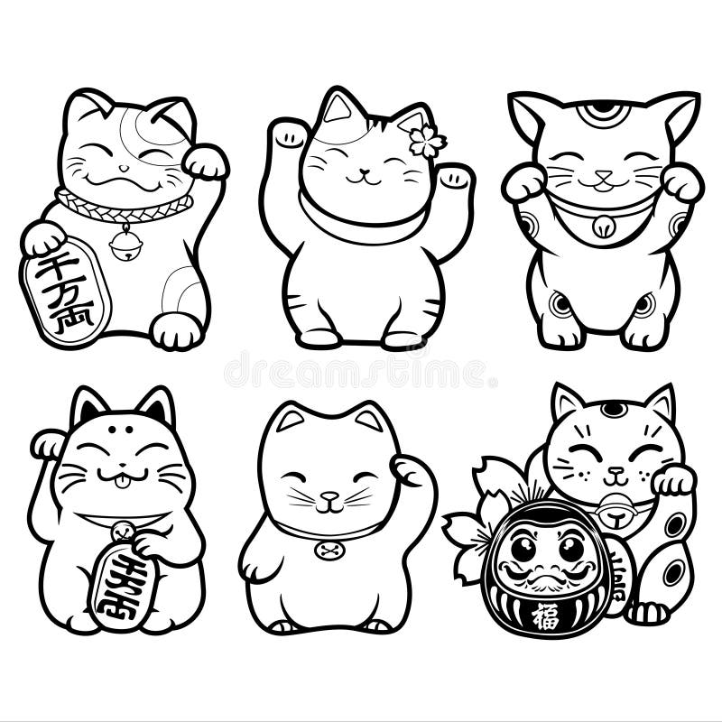 Desenho Simples E Mínimo Da Tinta Do Gato Dois Gatos De Assento No Traditio  Ilustração do Vetor - Ilustração de japonês, contorno: 113311446
