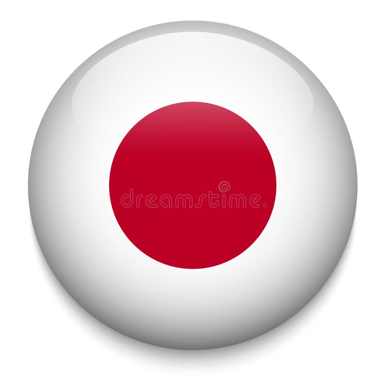 JAPAN flag button stock illustration JAPAN flag button stock illustration